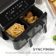 8L Dual Basket Air Fryer, 80-200℃, with Sync Function - Black/Silver