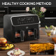 8L Dual Basket Air Fryer, 80-200℃, with Sync Function - Black/Silver