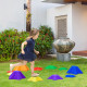 Outsunny 11-Piece Balance Stepping Stones for Kids Starfish Style Non-slip Obstacle Course Stackable Balance Blocks Garden Toys 