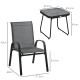 Outsunny Three-Piece Metal Frame Garden Seating Set - Grey