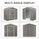 Outsunny 6.5ft x 3.5ft Metal Garden Storage Shed for Outdoor Tool Storage with Double Sliding Doors and 4 Vents, Grey