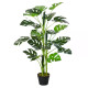 Outsunny 100cm/3.3FT Artificial Monstera Tree Decorative Cheese Plant 21 Leaves with Nursery Pot, Fake Tropical Palm Tree for In