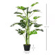 Outsunny 100cm/3.3FT Artificial Monstera Tree Decorative Cheese Plant 21 Leaves with Nursery Pot, Fake Tropical Palm Tree for In