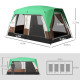 Outsunny Six-Man Camping Tent, with Small Rainfly and Accessories - Green