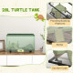 PawHut 28L Glass Turtle Tank Aquarium with Basking Platform, Easy Drainage, Strip Patch Thermometer