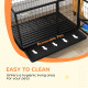 PawHut Heavy Duty Dog Crate on Wheels w/ Bowl Holder, Removable Tray, Openable Top, Detachable Door, for L, XL Dogs