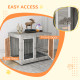 PawHut Indoor Dog Kennel w/ Soft Cushion, Double Door for Large Dogs, 106 x 74 x 81.5cm, Grey