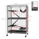 PawHut Small Animal Cage for Chinchilla Ferret Kitten on Wheels with Hammock Removable Tray, Grey