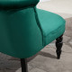 Velvet-Feel Wingback Accent Chair, with Wooden Legs - Green