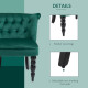 Velvet-Feel Wingback Accent Chair, with Wooden Legs - Green