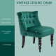 Velvet-Feel Wingback Accent Chair, with Wooden Legs - Green