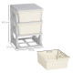 Three-Tier Kids Storage Boxes, with Three Drawers - White