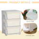 Three-Tier Kids Storage Boxes, with Three Drawers - White