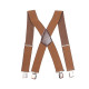 Brown Braces Strap 50mm Wide Heavy Duty Suspenders Adjustable Unisex