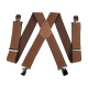 Brown Braces Strap 50mm Wide Heavy Duty Suspenders Adjustable Unisex