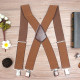 Brown Braces Strap 50mm Wide Heavy Duty Suspenders Adjustable Unisex