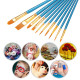 10pcs Face Painting Brushes Round Flat Tip Artist Paint Drawing Brush Glitter Art Set