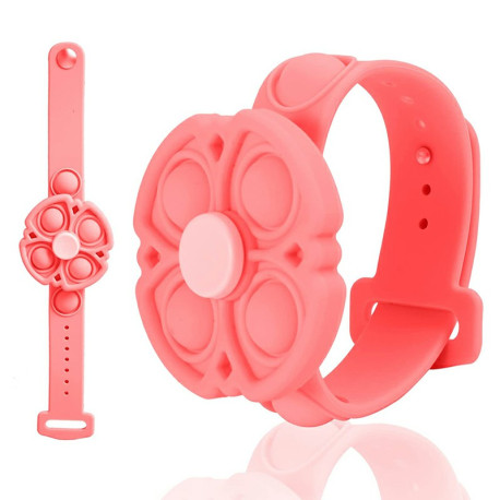 Push Pop Bubble Bracelet Fidget Bracelet Rotating Stress Relief Wristband Gifts - Pink