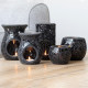 Small Black Crackle Glass Oil Burner