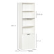 6-Tier Tall Bookcase, Bookshelf with 4 Open Shelves and Double Door Storage Cabinet, Freestanding Display Rack for Living Room, 