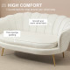 2 Seater Sofa, Modern Velvet Loveseat Sofa, Fabric Small Couch with Petal Backrest and Gold Steel Legs for Living Room, Bedroom,