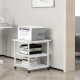 Three-Tier Steel Printer Stand, with Wheels - White