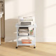 Three-Tier Steel Printer Stand, with Wheels - White