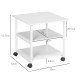 Three-Tier Steel Printer Stand, with Wheels - White