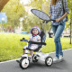 6 in 1 Tricycle for Kids with 5-point harness straps, Removable Canopy, Blue