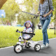 6 in 1 Tricycle for Kids with 5-point harness straps, Removable Canopy, White