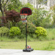 Basketball Hoop Stand Portable Adjustable Height 2.1-2.6m w/ Wheels, Sturdy Rim Stable Base, Black