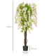 Artificial Realistic White Wisteria Tree Faux Decorative Plant in Nursery Pot for Indoor Outdoor Décor, 160cm