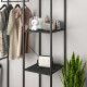 Steel Frame Clothes Storage Rack, with Shelves - Black