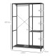 Steel Frame Clothes Storage Rack, with Shelves - Black