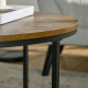 Round Coffee Table, Industrial Side Table with Metal Frame, Large Coffee Tables for Living Room, Bedroom, Rustic Brown