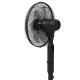 Three Mode Pedestal Fan, with Insect Repellant Box and LED Panel - Black