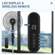 Three Mode Pedestal Fan, with Insect Repellant Box and LED Panel - Black