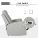 150° Electric Reclining Chair, with USB port and Footrest - Grey