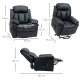 Power Lift Recliner Armchair, Electric Lift Chair for Elderly, Overstuffed Faux Leather, Riser and Reclining Chair with Remote C