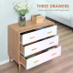 Chest of Drawers with 3 Drawers, Bedroom Cabinet, Storage Organizer for Living Room, White and Natural