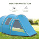 Outsunny 3-4 Man Tunnel Tent, Two Room Camping Tent with Windows and Covers, Portable Carry Bag, for Fishing, Hiking, Sports, Fe