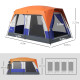 Outsunny Six-Man Camping Tent, with Small Rainfly and Accessories - Orange