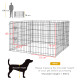 PawHut 8 Panel DIY Dog Pen with Door, for Dogs, Small Animals, Indoor/Outdoor Use, 76cm High