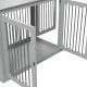 PawHut Dog Crate, End Table, with Three Doors, Locks, Latches for Large Dogs, Indoor Use - Grey