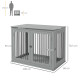 PawHut Dog Crate, End Table, with Three Doors, Locks, Latches for Large Dogs, Indoor Use - Grey