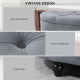 Velvet-Feel Half Circle Storage Ottoman - Dark Grey