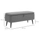 Storage Ottoman with Flip Top, Rectangular Upholstered Bench, Linen Fabric Footstool with Steel Legs for Living Room, Bedroom, G