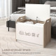 60 x 35.5cm Storage Ottoman Box, with Top Seat - White