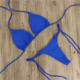 Women Halter Bikini Set Bra Top + Mini Triangle G-string Thong Swimwear Swimsuit Set - Blue