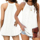 Girls Summer Halter Loose Vest Tank Tops Blouse Ladies Casual Sleeveless Shirt - M White